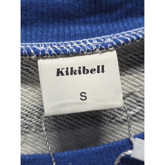 KIKIBELL Striped Long Sleeve Top White/Blue Soft Knit W/PANTS Women's Small NEW - Picture 5 of 8